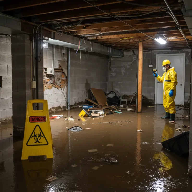 Flooded Basement Electrical Hazard in Barre, MA Property