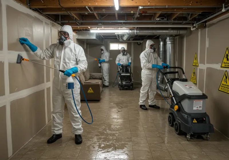 Basement Moisture Removal and Structural Drying process in Barre, MA